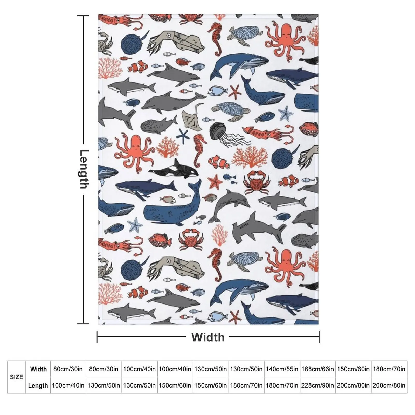 Ocean Animals by Andrea Lauren Throw Blanket Kid'S Giant Sofa Luxury Camping sofa bed manga Blankets
