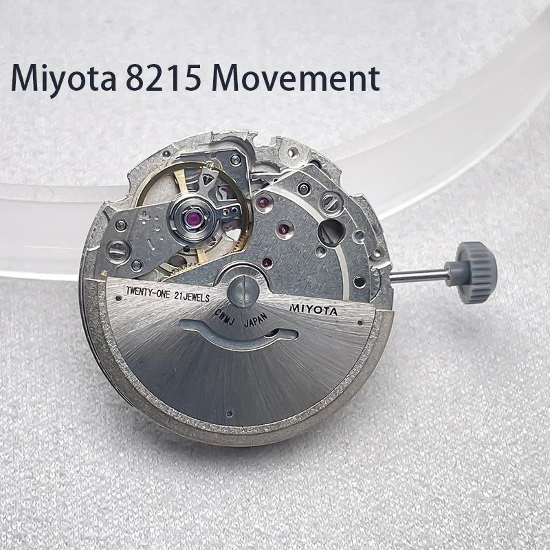 miyota-8215-automatic-watch-movement-21-jewels-date-white-disc-stem-included-replacement-mechanism-no-hacking-seconds-japan-made
