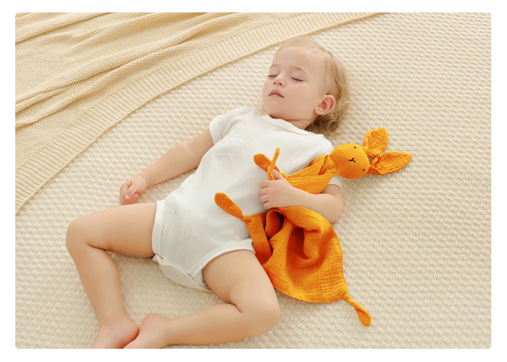 Musselin Baby Komfort Handtuch Baumwolle Tröster Decke Weiche Neugeborene Schlaf Puppen Kinder Mode Schlaf Spielzeug Beruhigen Beschwichtigen Handtuch Lätzchen – Detail 9