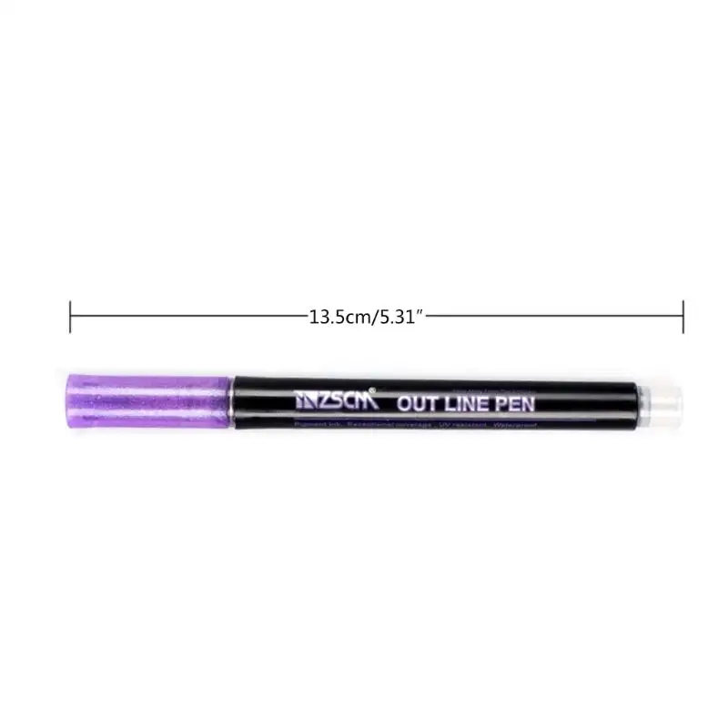 12 ชิ้น METALLIC Outlines MARKER ปากกา,Double Line Outline ปากกาสำหรับเขียนการ์ด Dropship