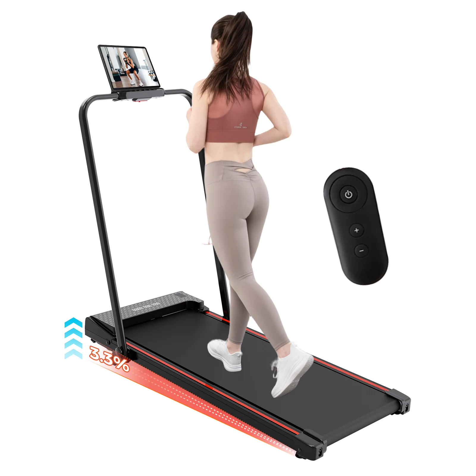 CITYSPORTS PRO Tapis de Course, Tapis de Marche, Tapis de Course Pliable, Tapis de Marche Pliable Inclinable 3.3%, 12km/h, Télécommande,120kg
