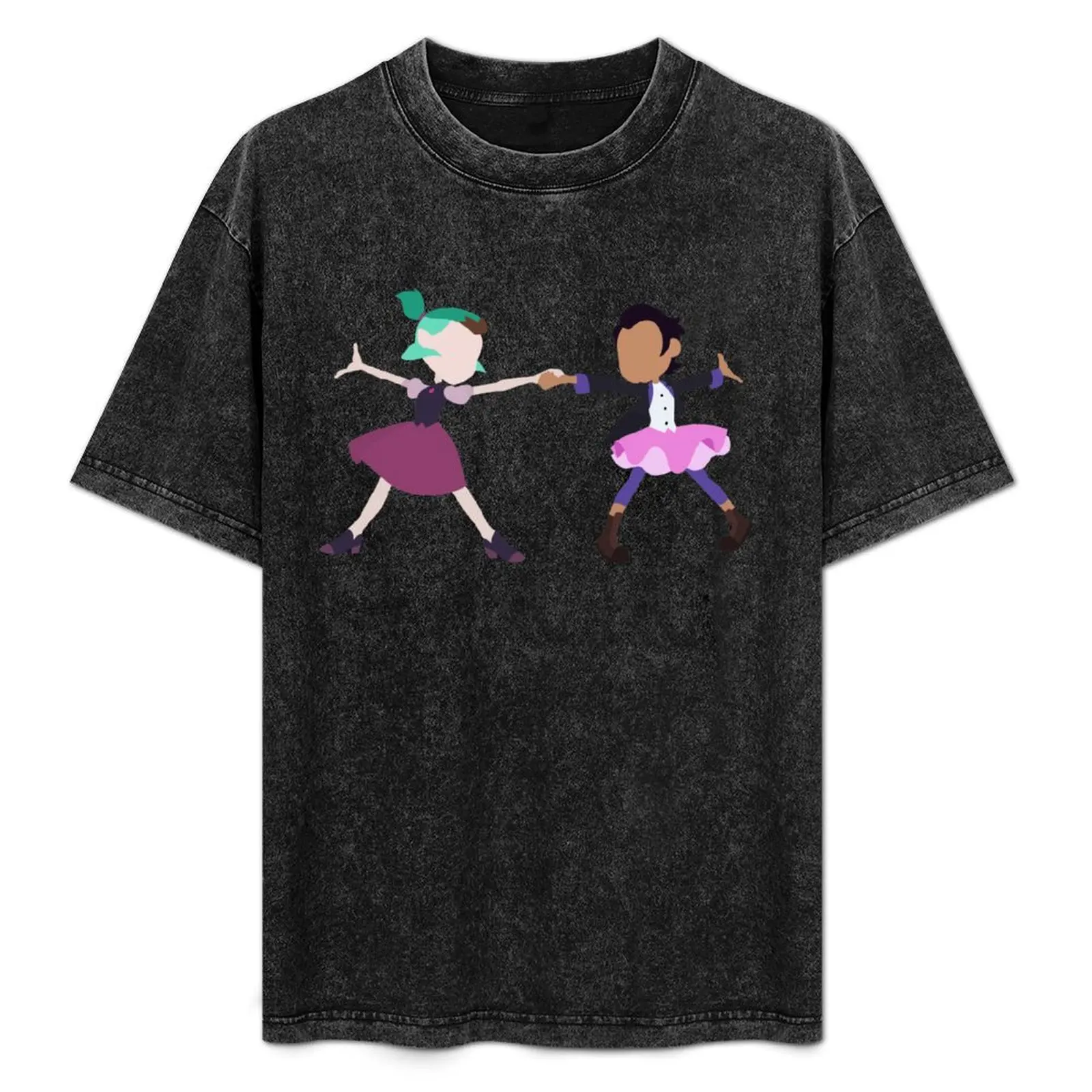 

Luz and Amity Dancing- Owl House T-Shirt Basic Crew Neck Short Sleeve Top