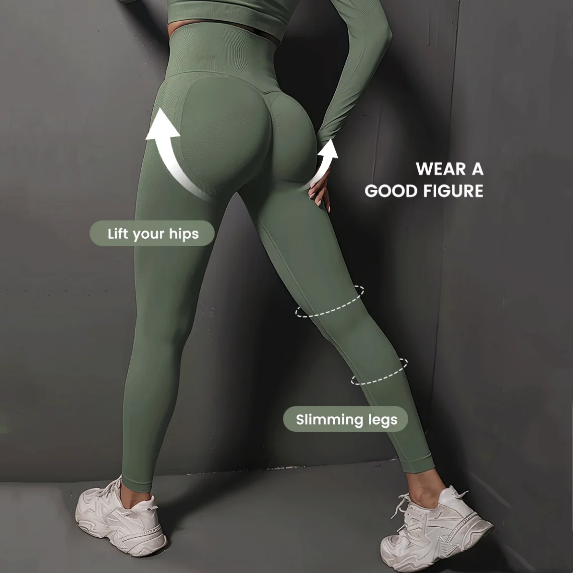

Women's Yoga Leggings Hips Lifting Gym Leggings Seamless Sport Pants High Waist Fitness Leggings Butt Workout Running Pants