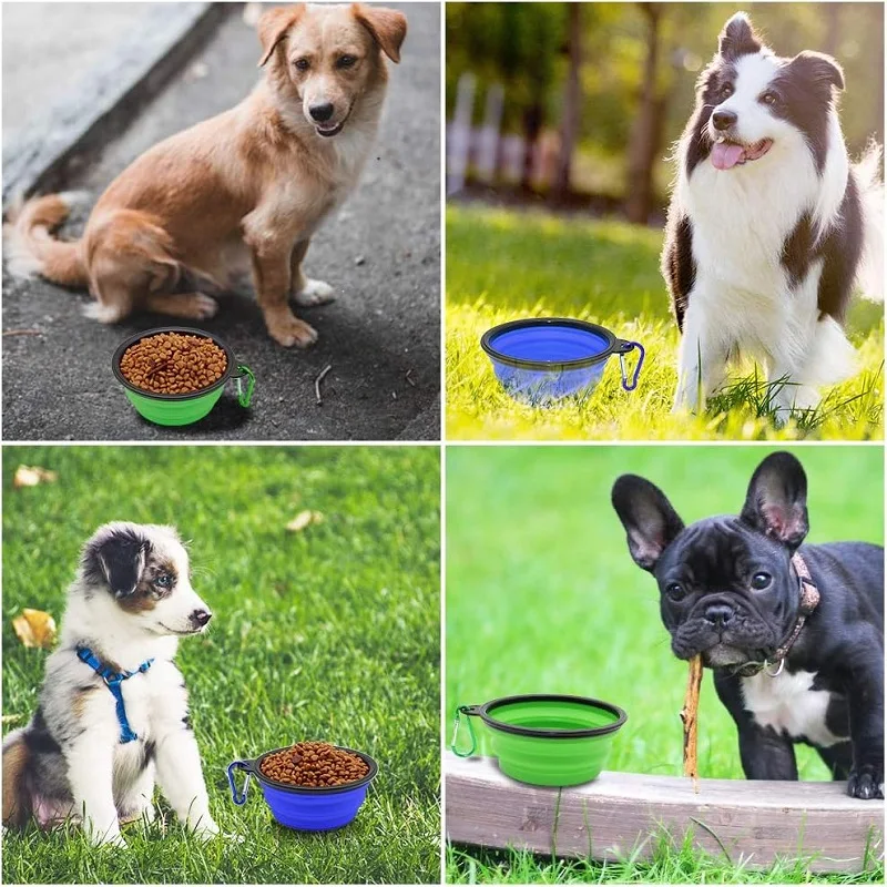 Faltbare Silikon-Schüssel für Haustiere Zusammenklappbare Hundefutterschüssel Große Outdoor-Reiseschüssel für Haustiere Tragbarer Welpen-Futterbehälter – Detail 10
