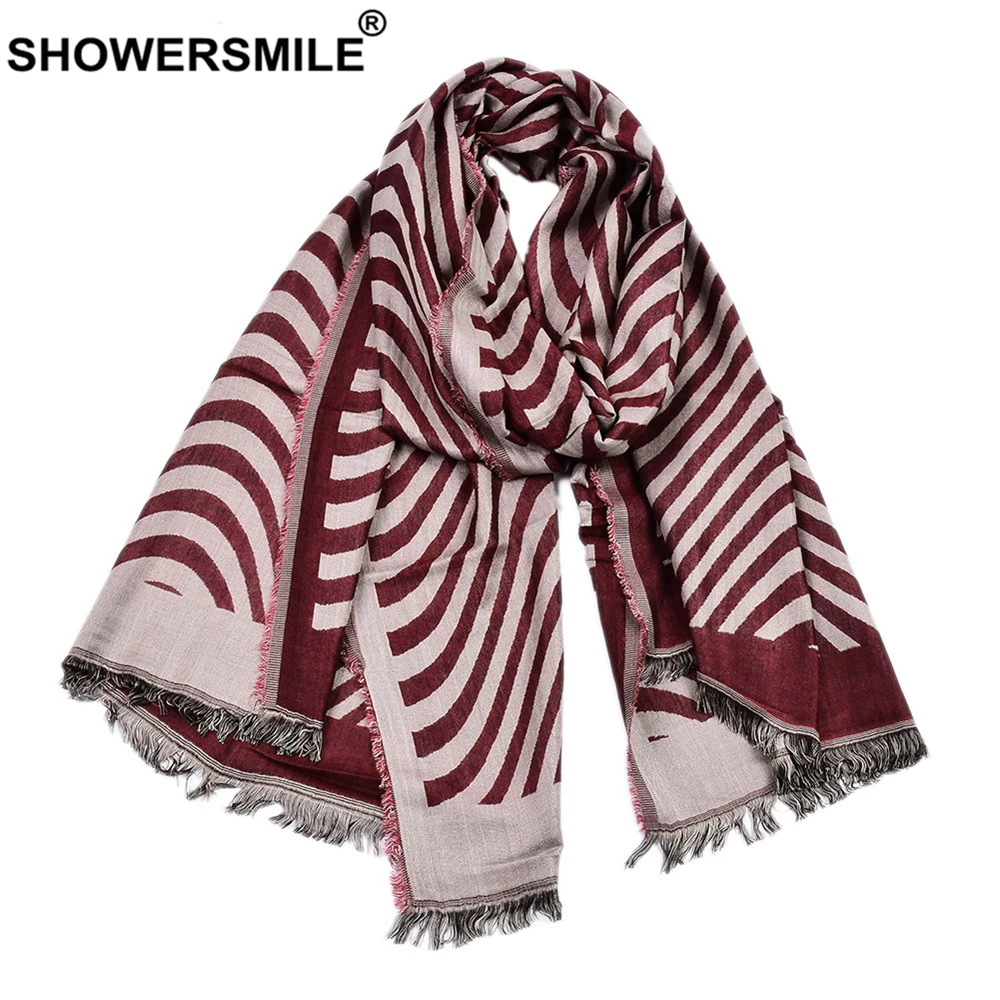 

Шарф SHOWERSMILE мужской, из хлопка, с рюшами, красный, черный, Повседневный, зимний