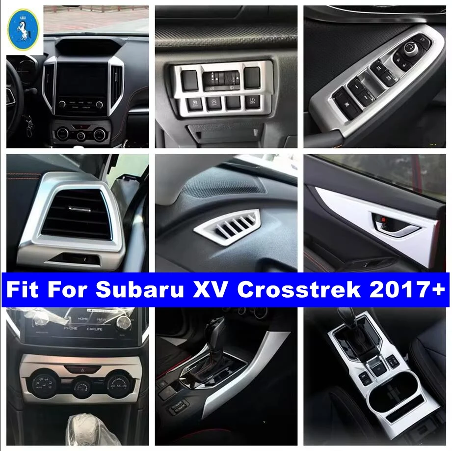 

Matte Auto Door Bowl / Lift Button / Head Lights / Dashboard Air AC Accessories Cover Trim For Subaru XV Crosstrek 2017 - 2021