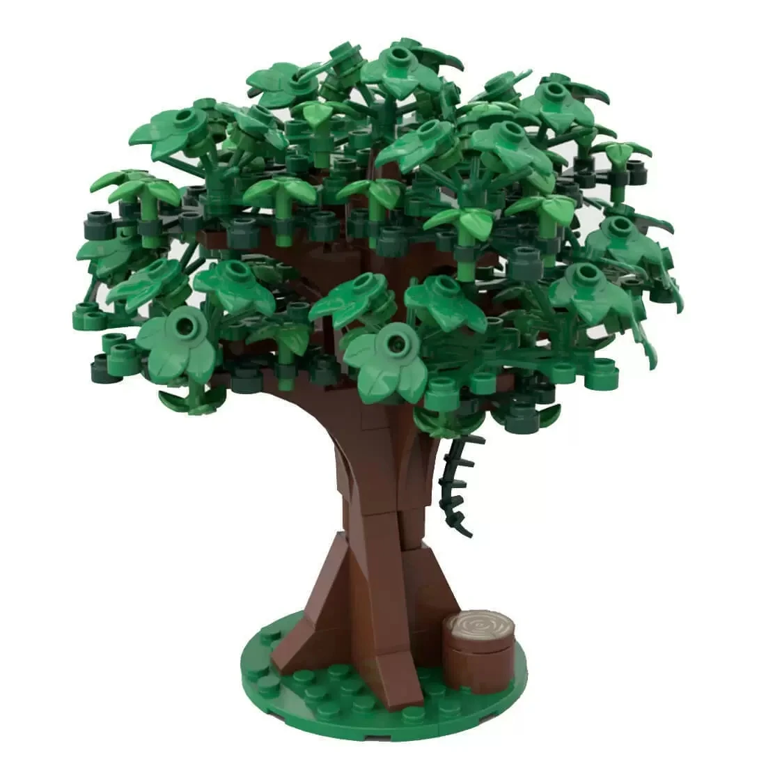 Detailed Green Tree Construction Toy Model With Brown Trunk And Leaves For Room Decor Interlocking Brick Set For Adults Relaxing