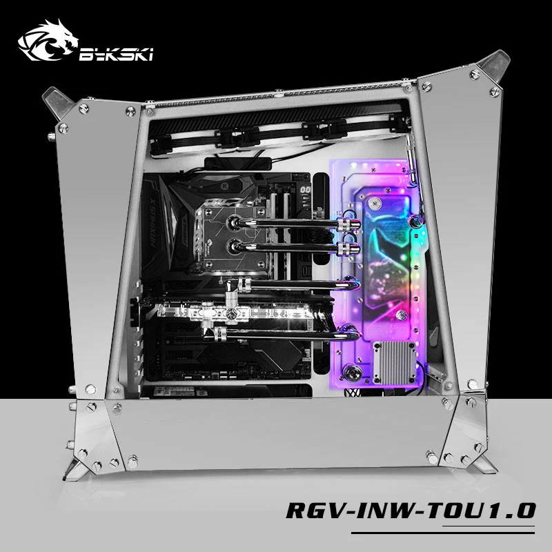 Bykski Akrilik Plat/Papan Distro Digunakan untuk IN WIN TOU1.0 Casing Untuk CPU dan GPU Block / 3PIN RGB Light / Intead Reservoir