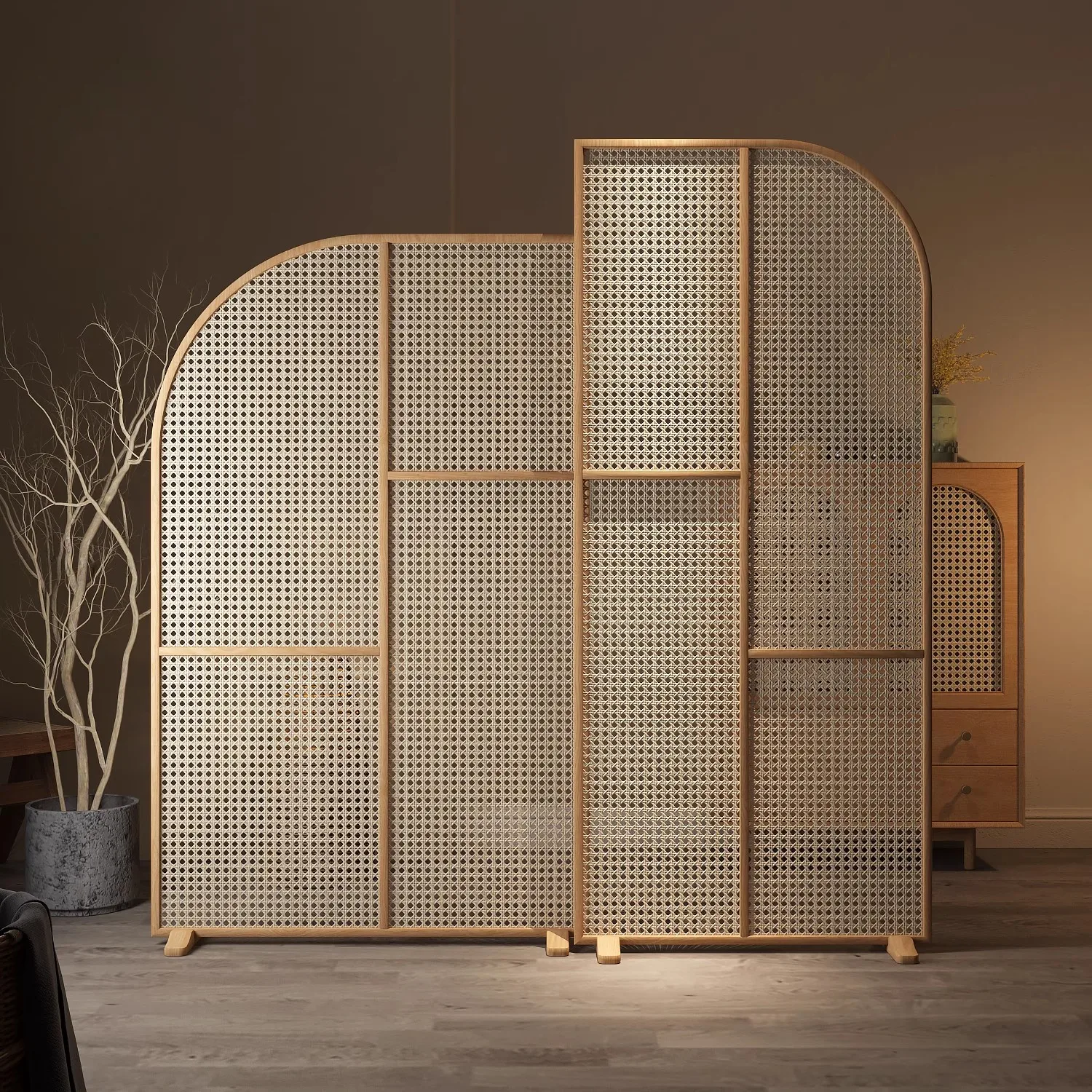

Nordic rattan screen partition wabi-sabi wind B & B hotel lobby entry solid wood entrance movable customized screen