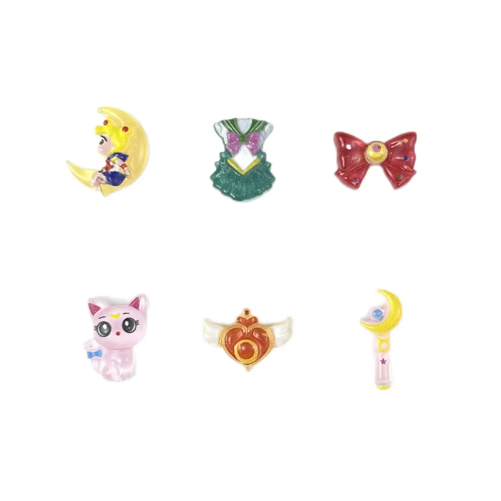 20Pcs Resin Mini Sailor Moon Nail charm Art Flatback acrylic Figurines DIY Miniatures Decor Craft view 5