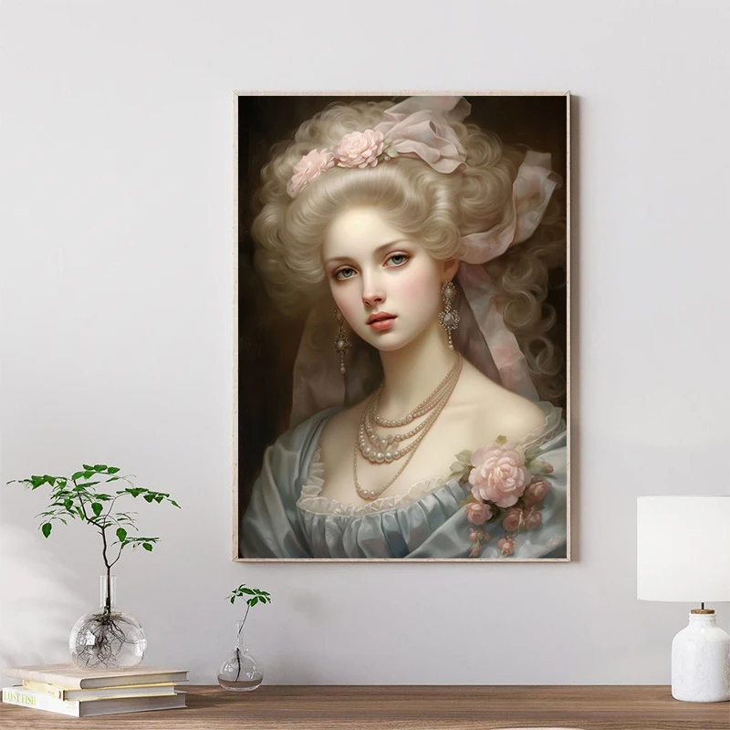 Vintage Classic Royals and Aristocrats  Noblewoman Character Portrait Poster Canvas Painting Wall Art Pictures Home Decor Gifts
