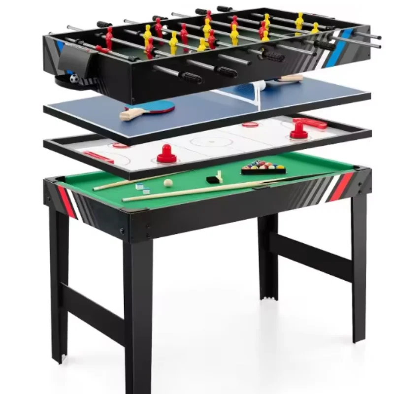 

4-In-1 Different Convert Tables Game with Football Billiards Ice Hockey Table Tennis Multifunction Gaming Table for Kids Gift