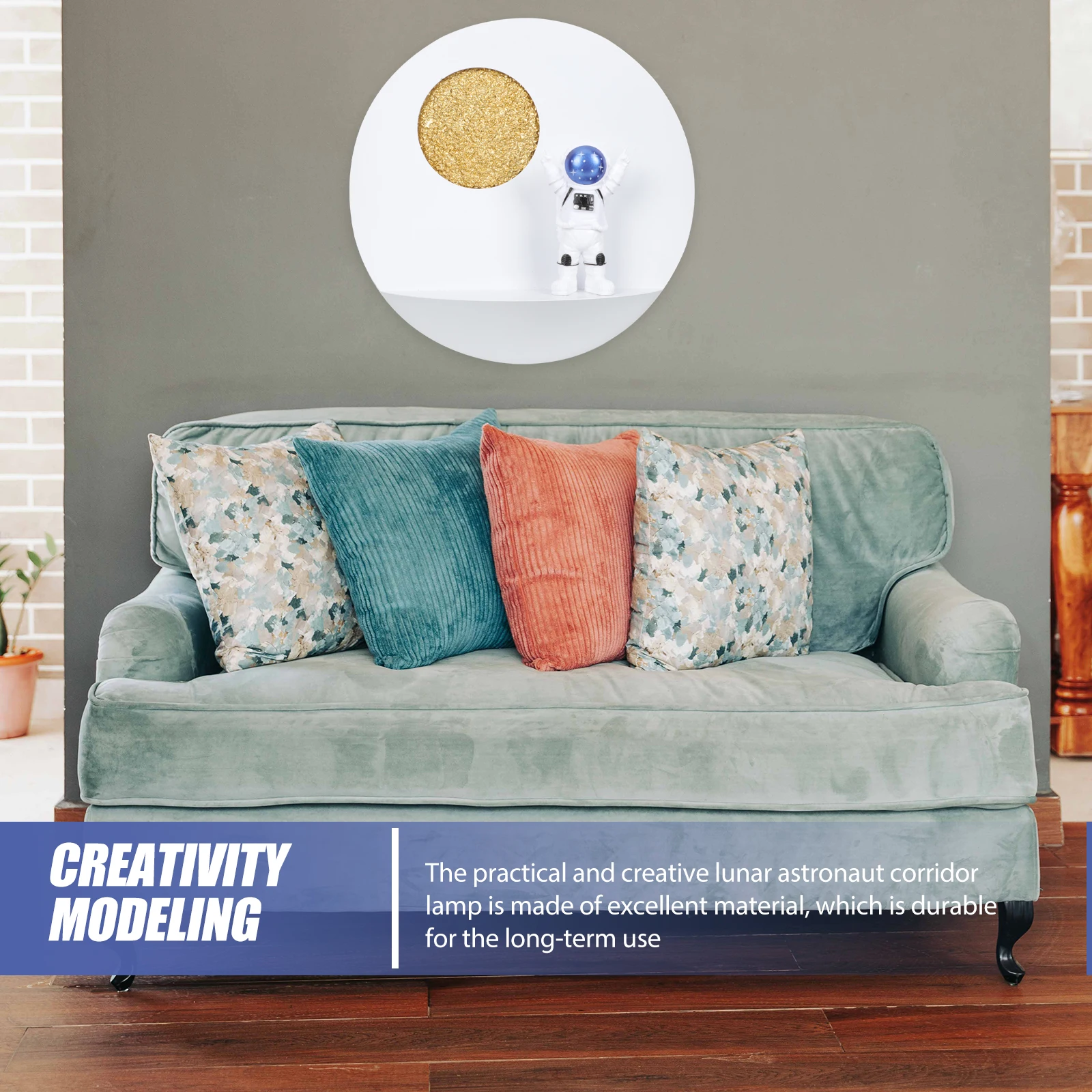 

Lunar Astronaut Wall Lamp for Kids Room Bedroom Hallway Warm Aisle Lighting Modern Simple Style Corridor Light Decorative Indoor