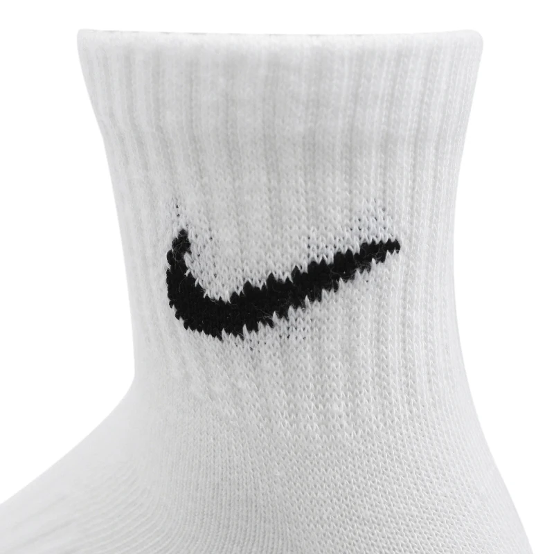 جوارب Nike (Nike) للجنسين، ثلاثة أزواج من الجوارب الرياضية للتدريب على الجري، جوارب كاجوال عصرية قابلة للتنفس، جوارب بيضاء متوسطة الساق Sx7677-100 #5