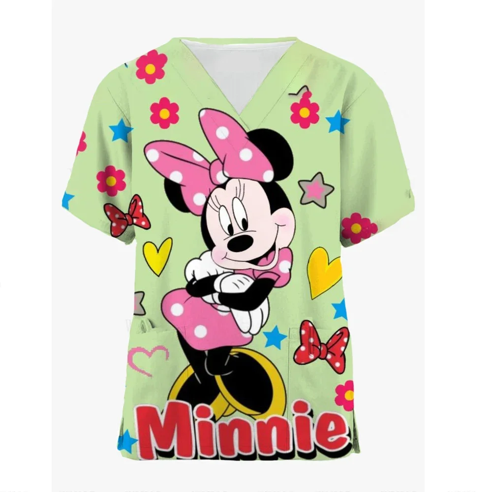 

Hospital Nursing Scrub Top Disney Minnie Uniform High-quality Doctor Surgical Gown Hospital Accessories Pediatric Clinical Tops