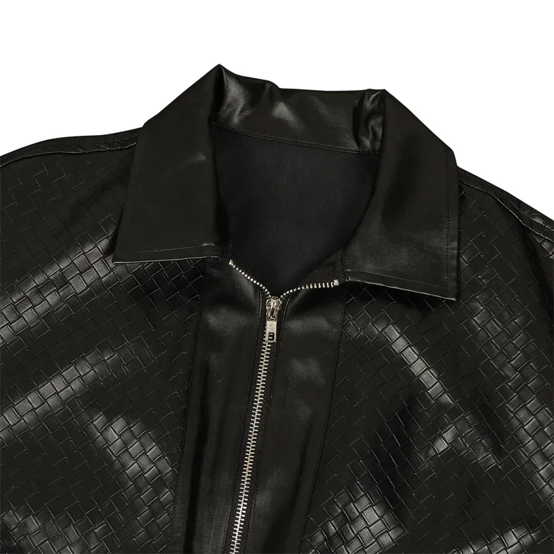 Doyerl PU kunstleer tweedelige set dames herfst winter rits lange mouw jas jas en shorts bijpassende sets outfits ensemble