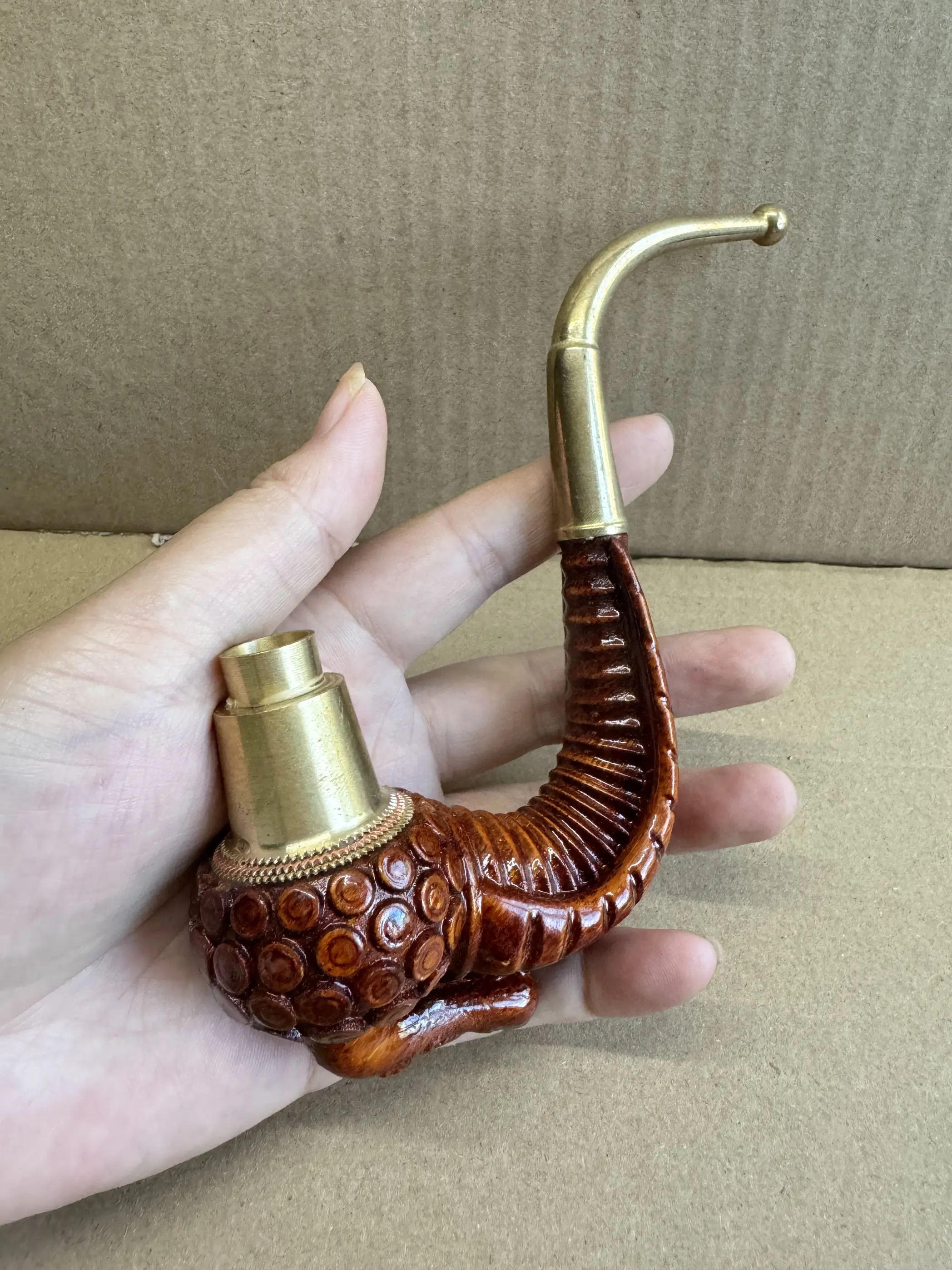 Guizhou Traditional Tobacco Pipe Bamboo Carving Old-Fashioned Wings Long-Stemmed Chinese Pot Men's Pure Cigarette Holder