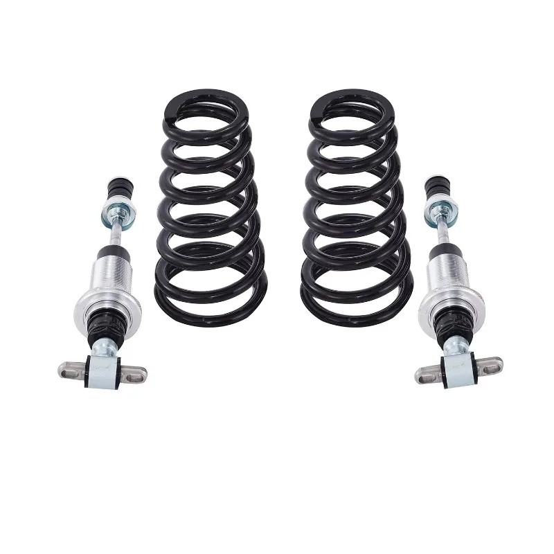 Black Adjustable Front Shock Absorbers Front Coil Over Shock With 500LB Spring for GM a F X G Body SBC Small Block