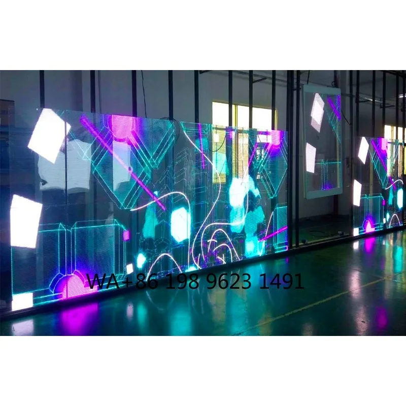 P3.91 Flexible Transparent LED Film Display Glass Window Advertising Screen High Definition Waterproof Digital Signage