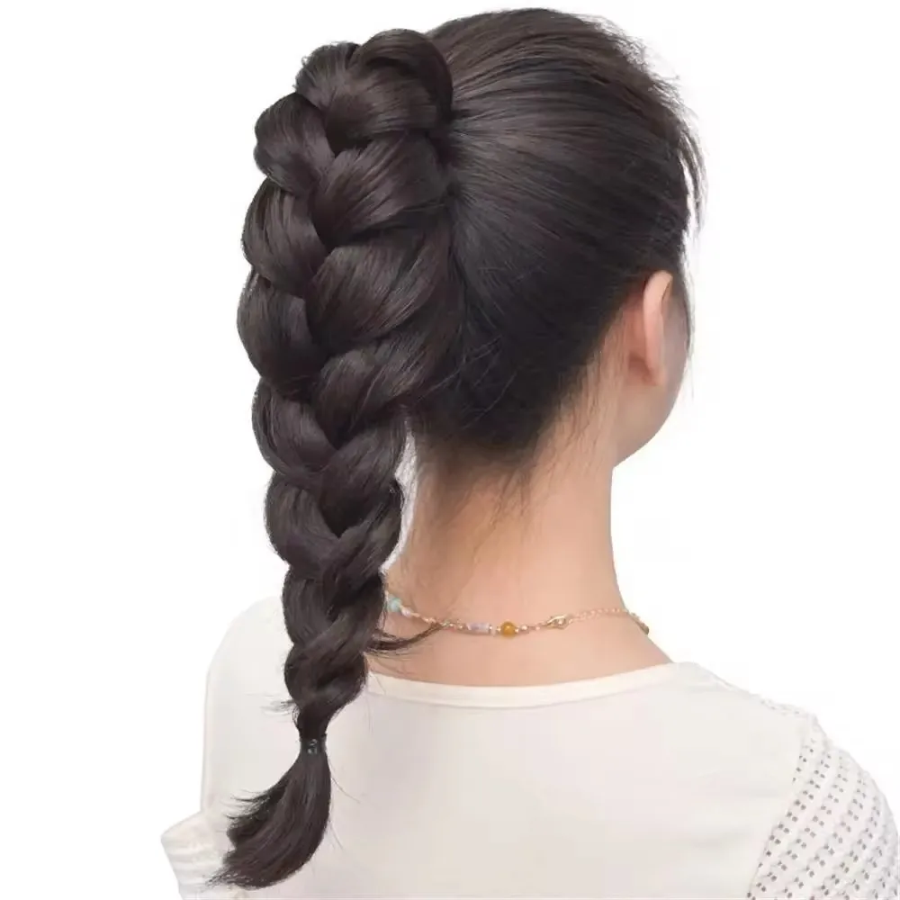 18Inch Synthetic Ponytail Hair Extensions Braided With Claw Clip Ponytail for Women