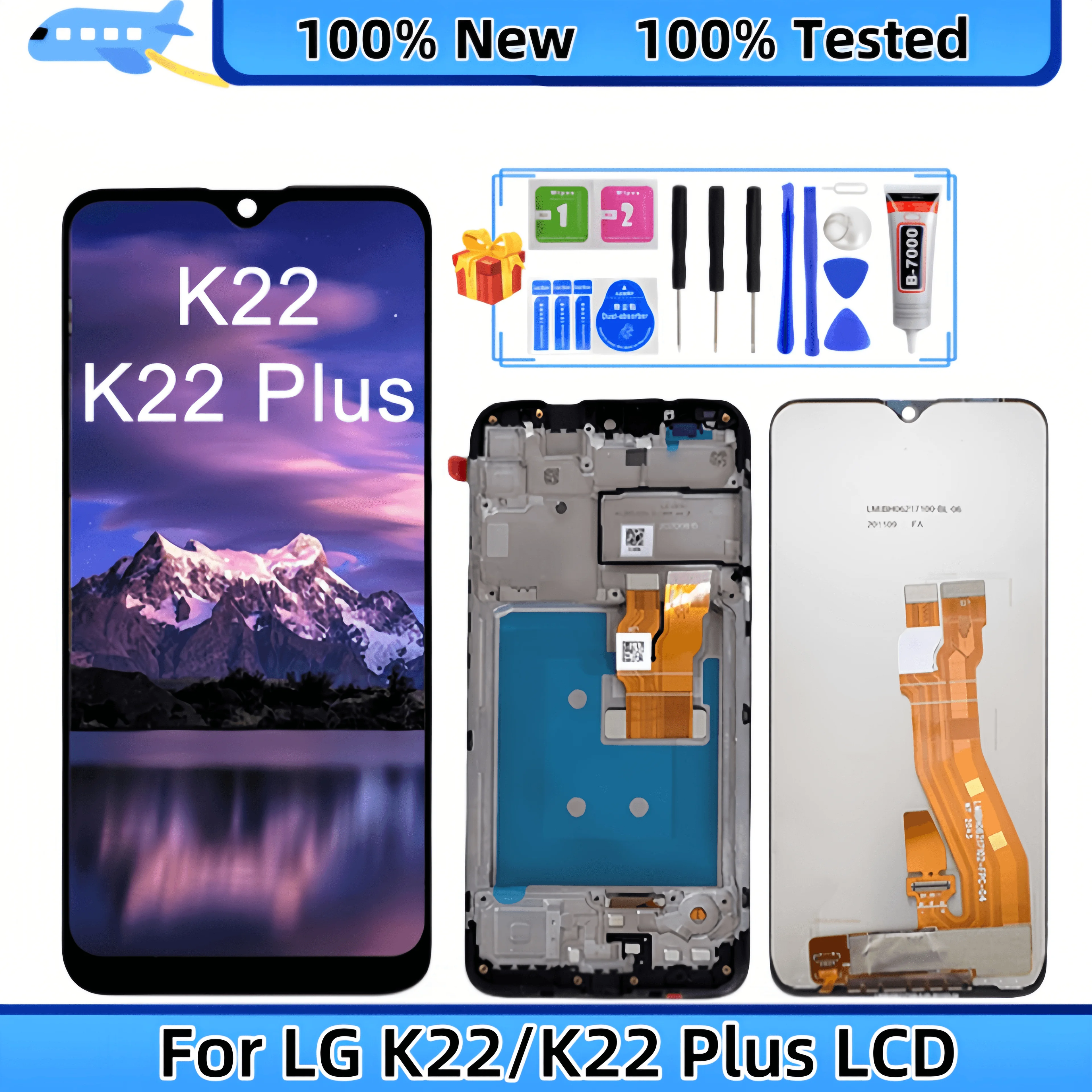 LCD Display Touch Screen Digitizer Assembly Replacement, LG K22, K22 PLUS, LMK220Z, LMK200E, LMK200B, LM-K200