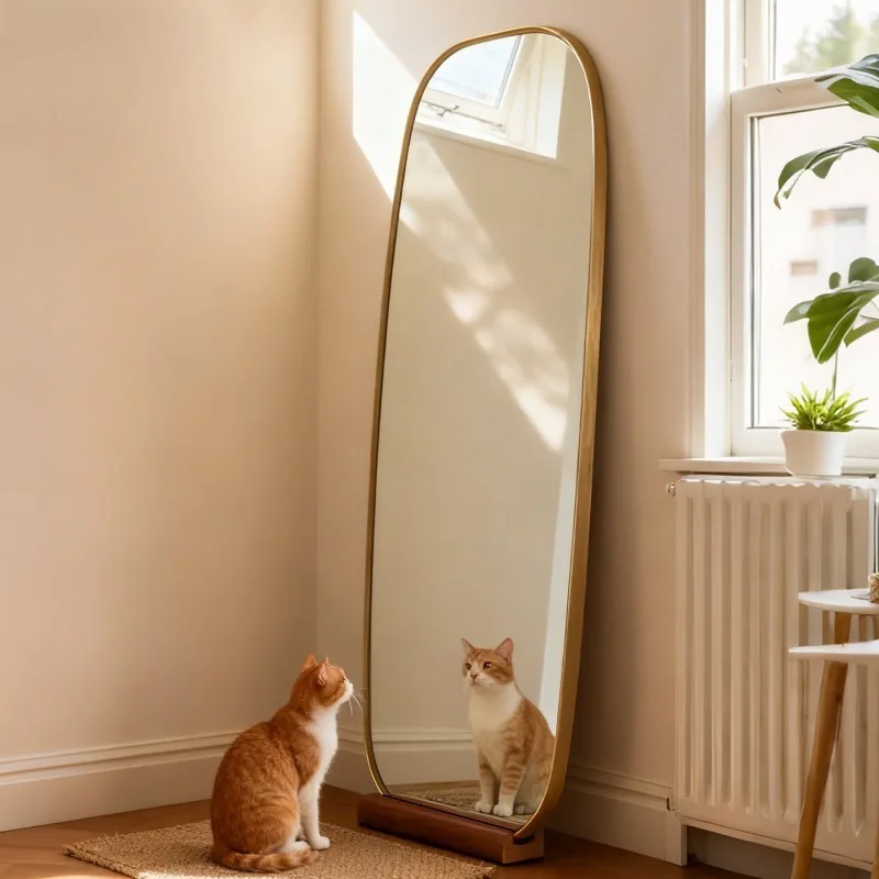 Large Size Room Decor Mirror Standing Full Body Funky Makeup Vintage Cute Professional Mirror Save Space Espelhos Home Design