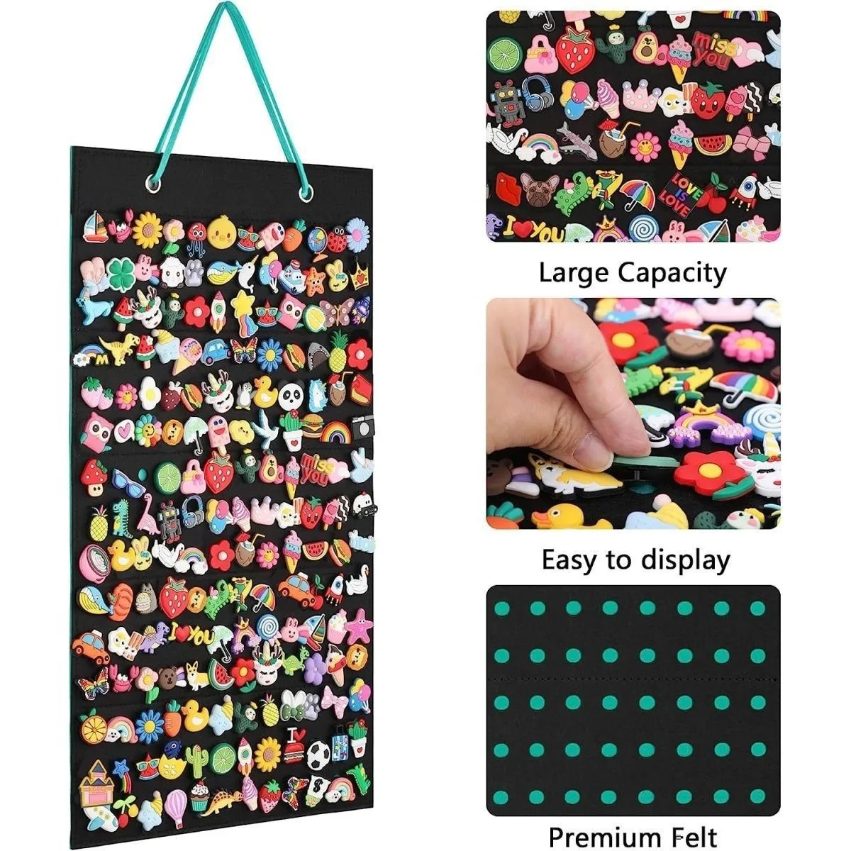 Beliebter Wand-Organizer für Schuh-Charms mit 180 Löchern, zum Aufhängen von Schuh-Abzeichen, Charms und Schuhdekorationen, Clog-Charms-Sammlung