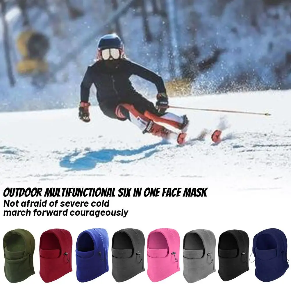 Fashion Winter Thermal Fleece Hat Winter Men Women Hiking Balaclava Hats Windproof Face Warmer Bike Scarves Hood Hats Neck X3n2