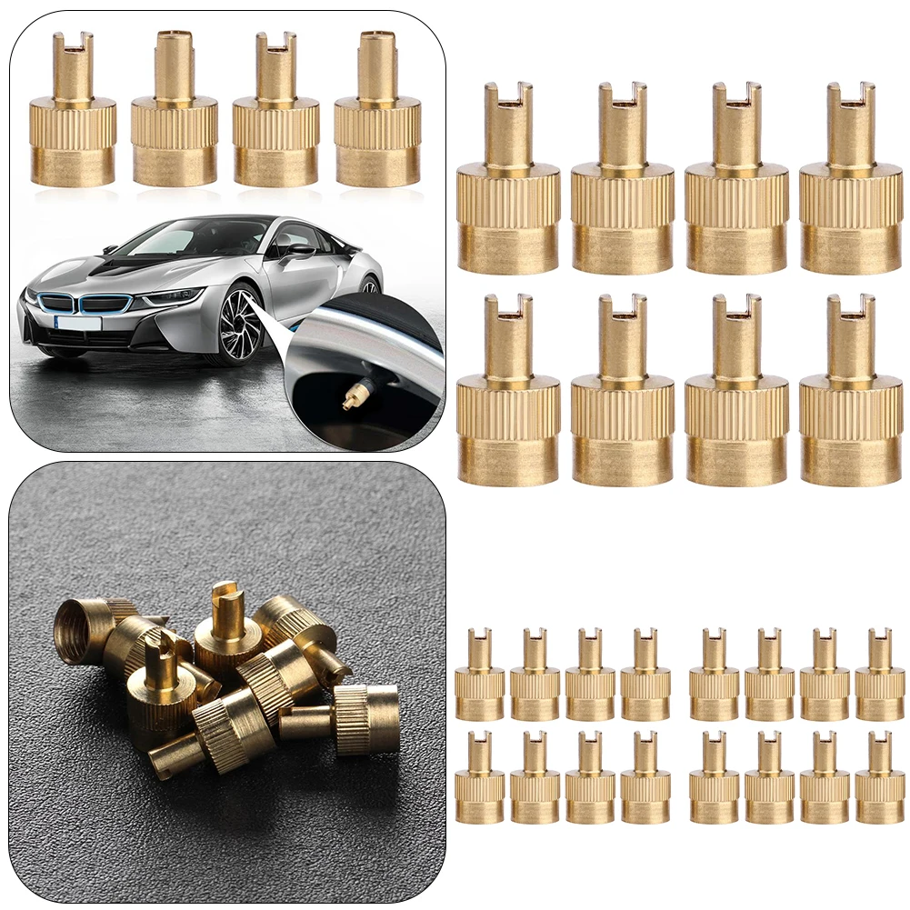 

24 шт. колпачки для штока клапана с прорезями и инструментом для удаления сердечника для автомобиля, мотоцикла