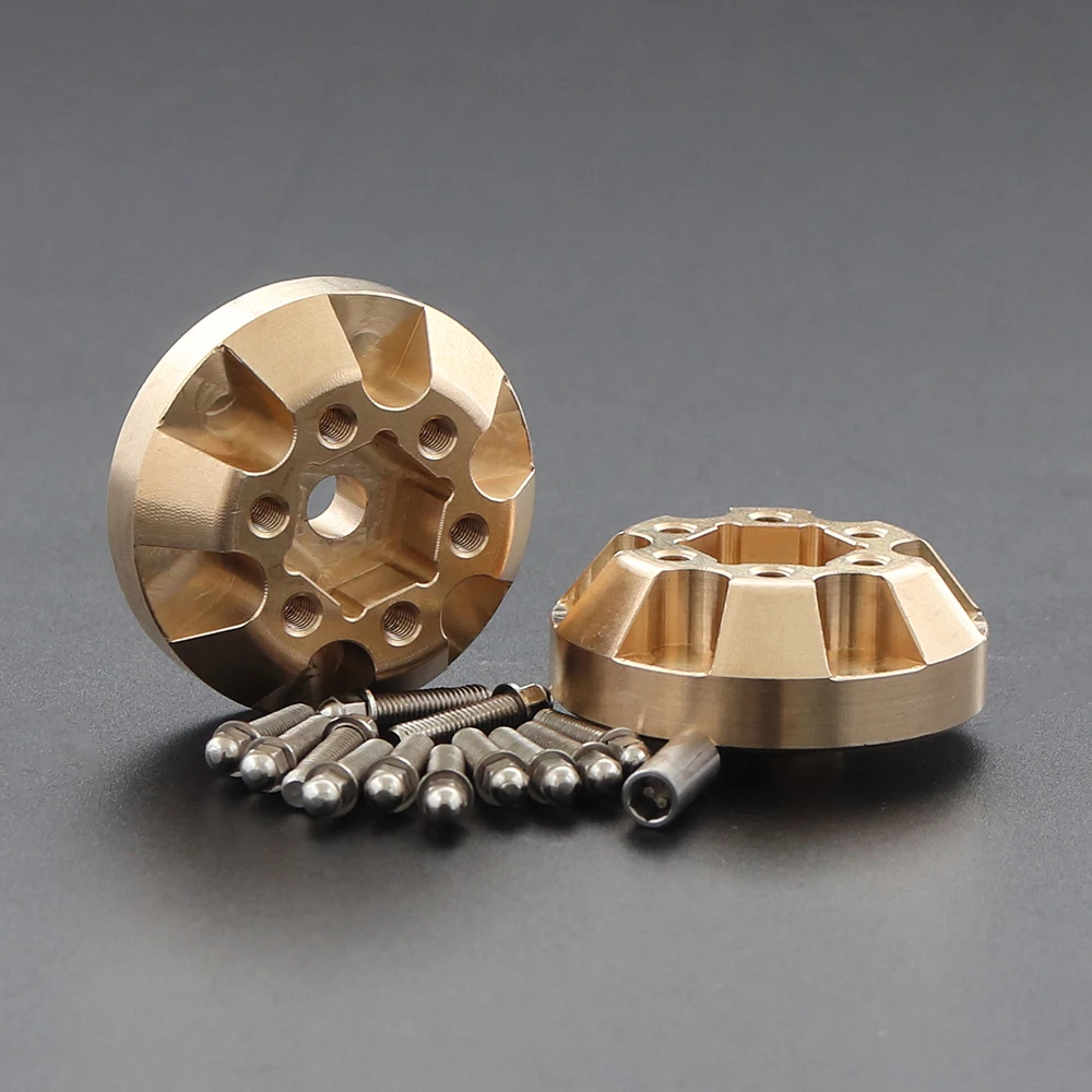 2PCS Brass Brake Disc Weights for 1.9 2.2 inch Vanquish Beadlock Wheels Axial SCX10 Capra Wraith TRX4 TRX6 Counterweight