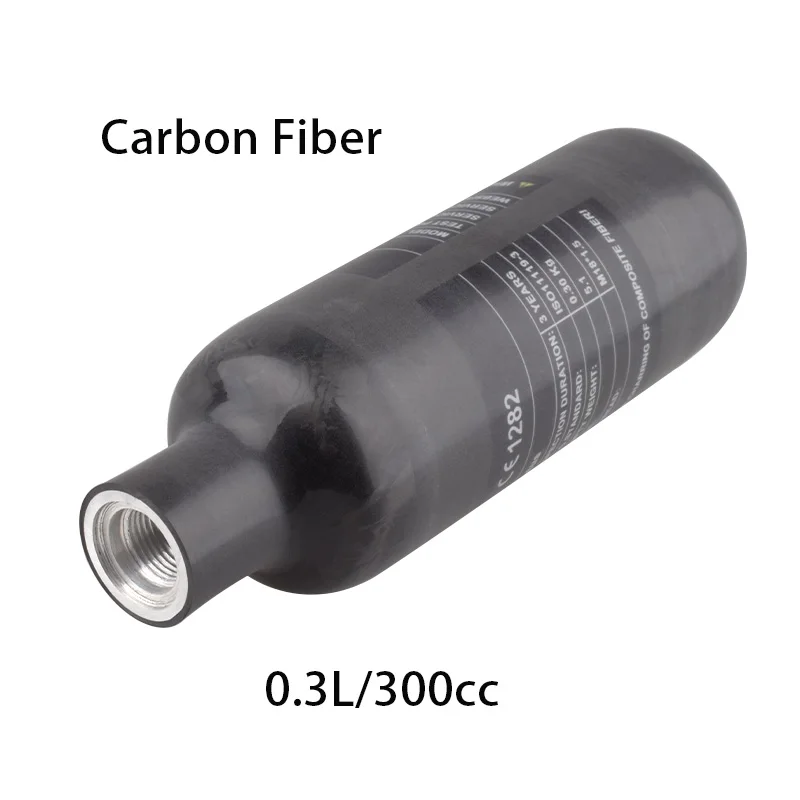 HPA M18*1.5 Scuba 0.3L Carbon Fiber Gas Cylinder Matte 300BAR/4500PSI CO2 Soda Water Air Tank Cilindro For Diving Aquarium Parts