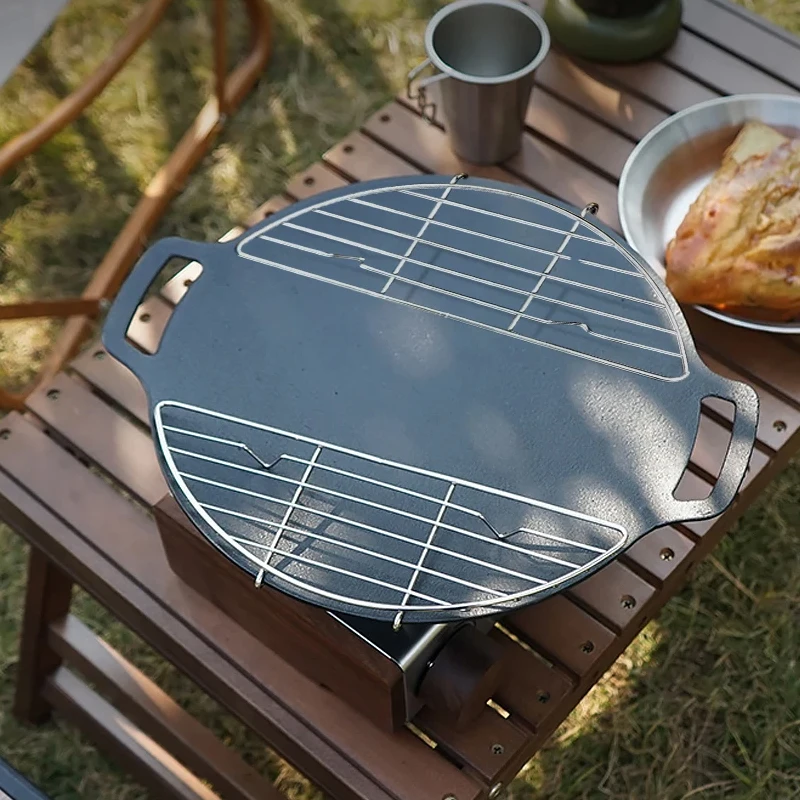 Outdoor Barbecue Net Steam Rack Stainless Steel Camping Barbecue Frying Pan Barbecue Meat Drain Anti Scorching Grill