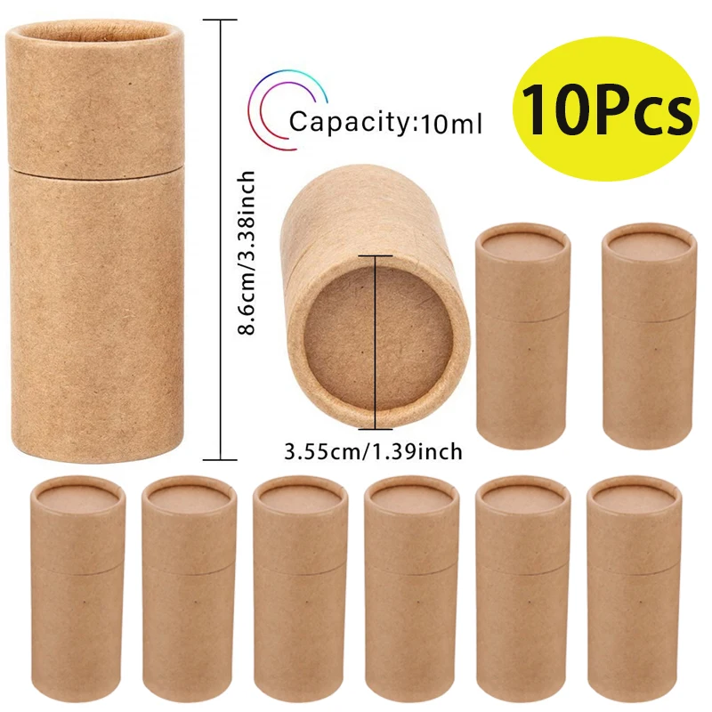 

10Pcs Coffee Containers Paper Towel Rolls Kraft Paperboard Tubes Round Containers Paper Box Cardboard Tube Gift Boxes with Lid