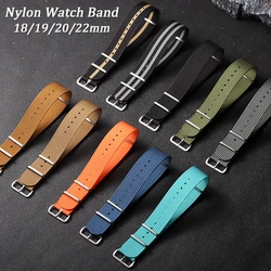 18mm 19mm 20mm 22mm Nylon Watch Band Ribbed Strap for Huawei Watch GT3/4/5 for Seiko for Omega Braided Bracelet Sport Wristband