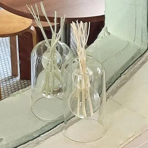 이중 레이어 투명 유리 꽃병, 조롱박 모양 아로마 테라피 병, 아로마 테라피 디퓨저 병