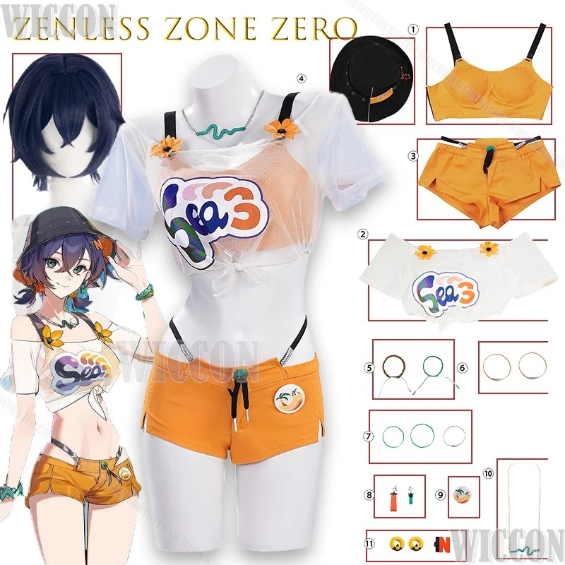 

Zenless Zone Zero Ling Summer Swimsuit Beach Cosplay Costume Full Set Anime Game Outfit Sexy Bikini Swimsuit Cosplay Cute Pink