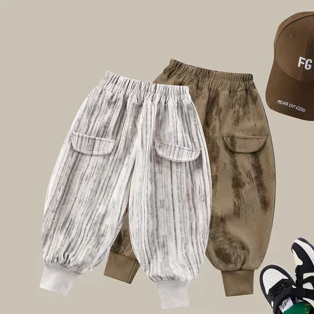 

Boys And Girls' Same Style Leg Tight Waist Pants Stylish And Versatile Casual Autumn New Loose Waist Pants 80-170CM
