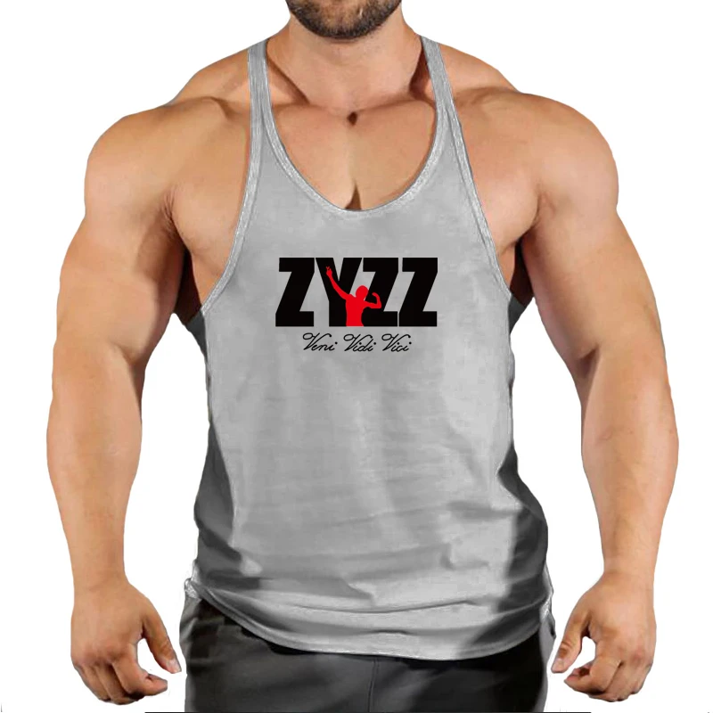 Gym Sleeveless Shirt Men Bodybuilding Tank Tops Fitness Workout Cotton Print Singlet Stringer Undershirt Male Casual Summer Vest