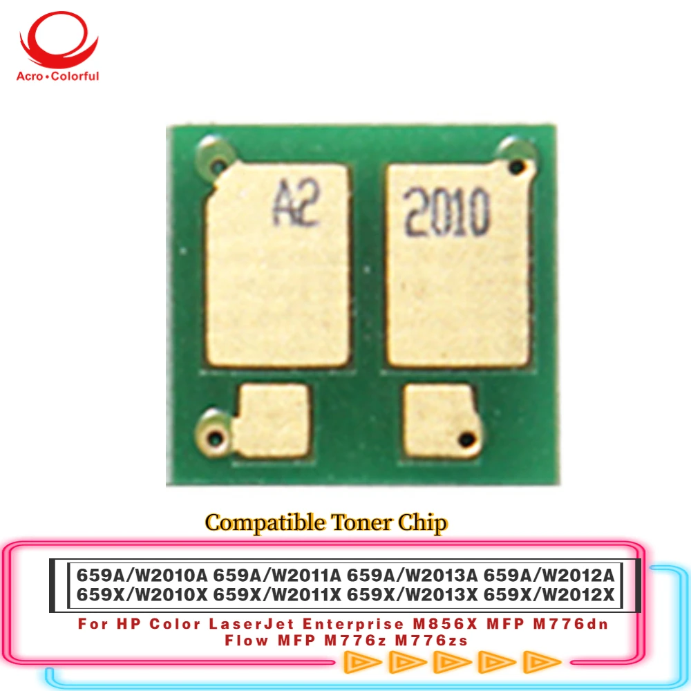 

659A Compatible W2010A W2011A W2013A W2012A Toner Chip For HP Color LaserJet Enterprise M856X MFP M776dn Flow M776z M776zs