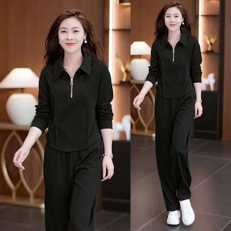 2024 Spring/Summer Foreign Trade Fashion Leisure Sports Set Women's Autumn Long Sleeved Pants Two Piece Set