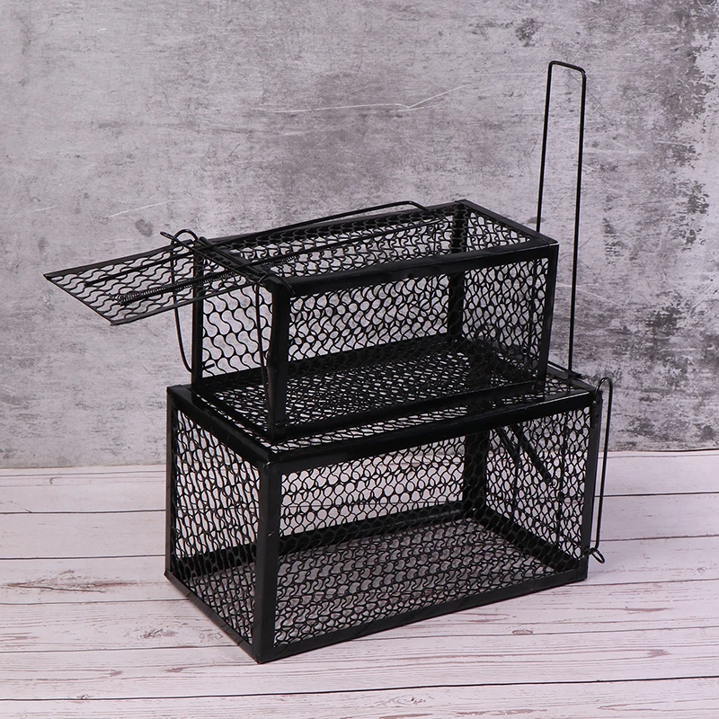 Black Iron Mouse Cage Indoor Household Automatic High Sensitivity Pedal Trap Exterminator Reusable Trap Pest Control Supplies