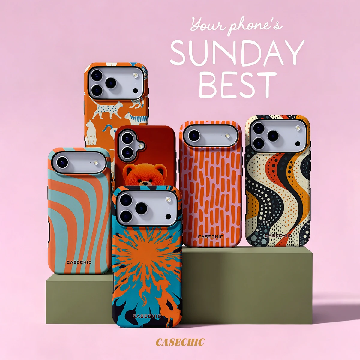 Orange Teal Burst Case for Samsung Galaxy S26 S25 S24 S23 Ultra Drop Resistant Glossy Dual-Layer Cover CaseChic