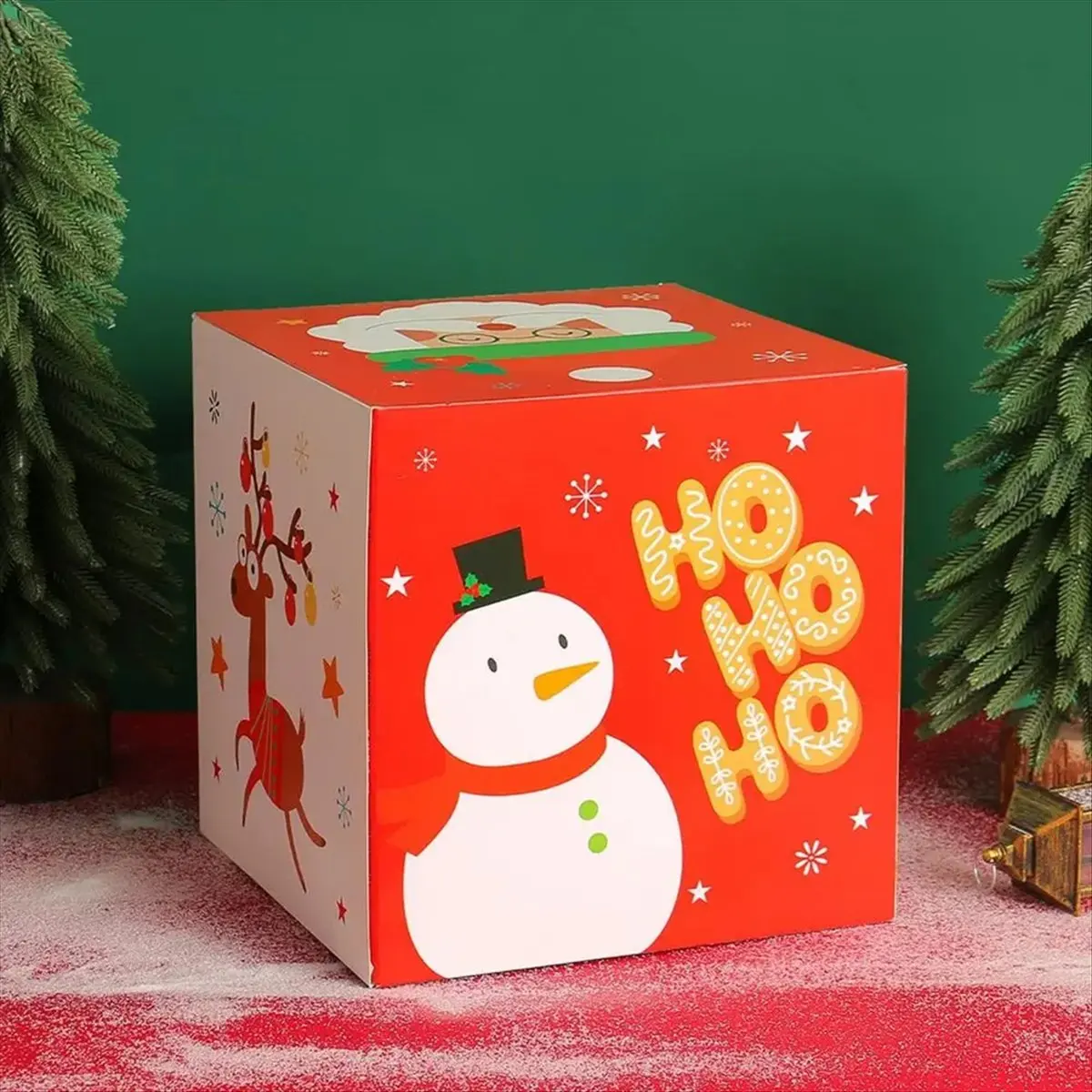 AA77 NEW  Christmas Candy Packaging Box Small //Santa Claus Candy Box 25cm/9.84in Holiday CandyBox with Lid Christmas