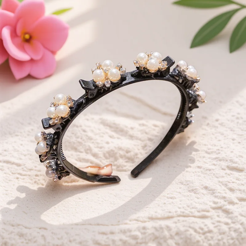 Elegant Anti-Slip Sports Headband for Women Double Bangs Hair Clip Accessories Fashion Hairband