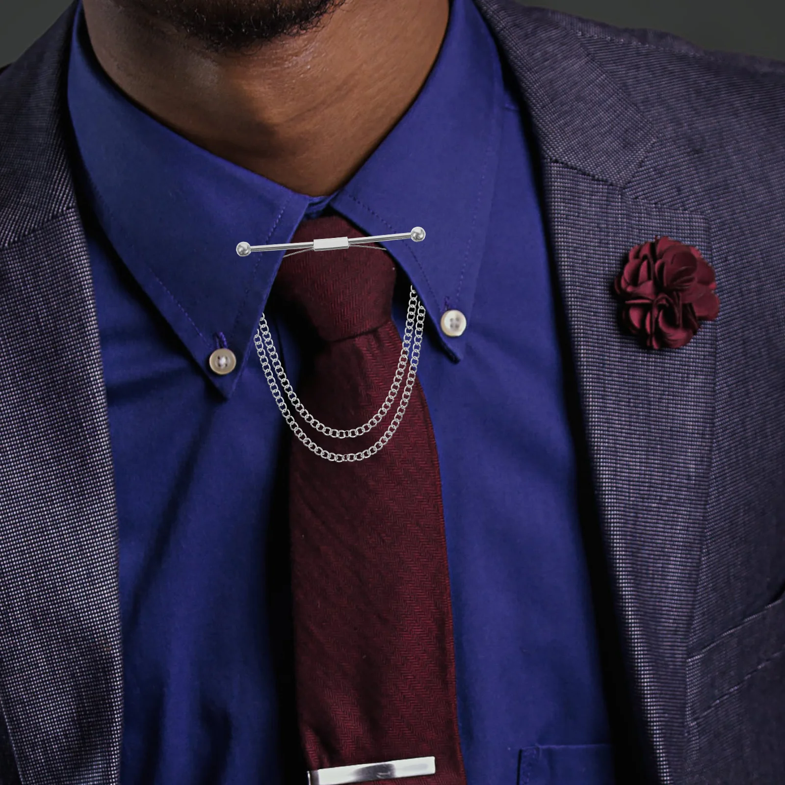 Collar de camisa para hombre, alfiler de corbata, barra de Collar de Metal para camisas de vestir de negocios, alfileres de corbata, accesorios de traje con cierre