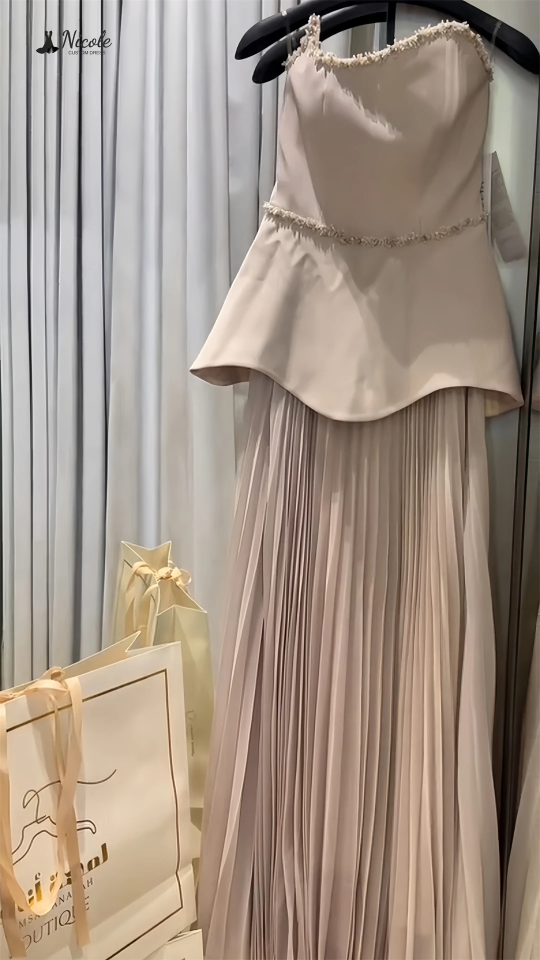 Nicole linha um luxuoso vestidos de noite 2025 vestido de festa feito sob encomenda para casamento grânulo bordado chiffon vestido de baile vestidos elegantes