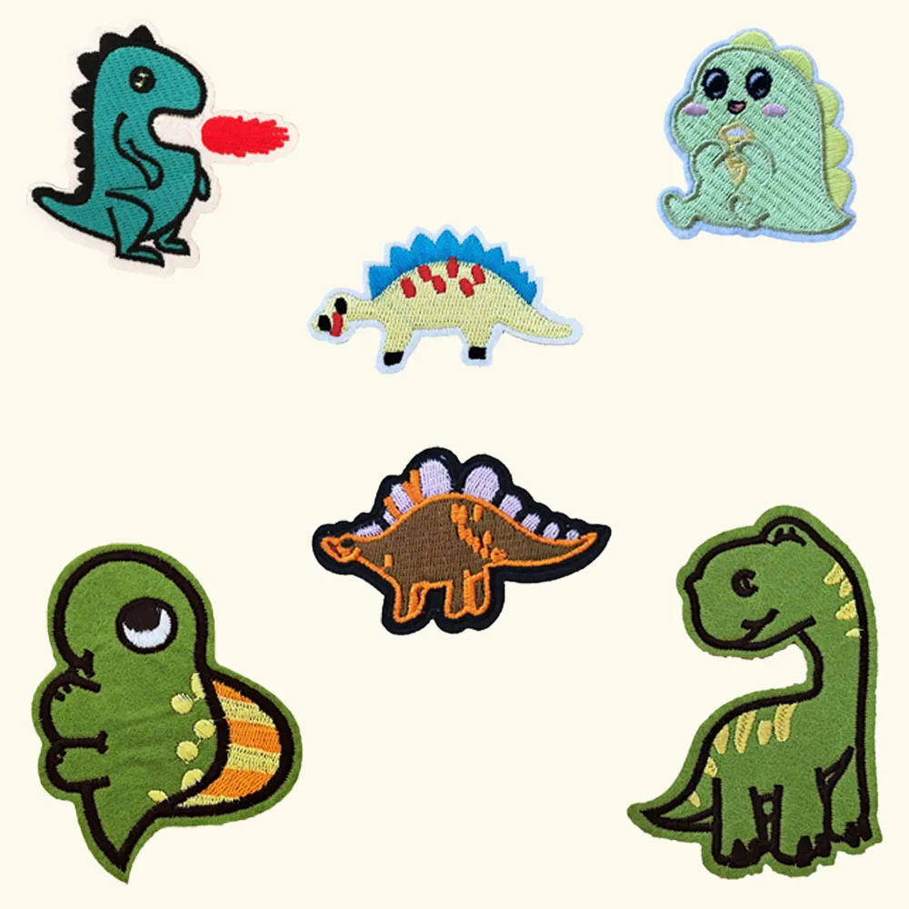 Dinosaur cartoon cloth stickers hot melt adhesive ironing embroidery style DIY matching clothing accessories outerwear patches