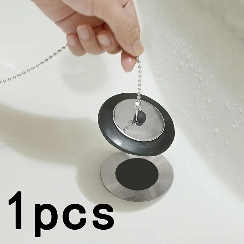 Universal Silicone Drain Plug for Bathtubs, Suitable for Washbasins, Mop Sinks, And Laundry Tubs. It Features a Watertight Seal