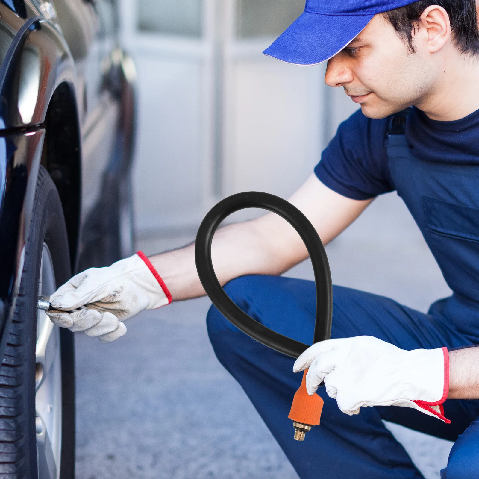 

Tire Inflator Extension Hose M6 Threaded Bicycle Tire Inflation Tube Heat Resistant Sleeve for Electric Car Motorcycle