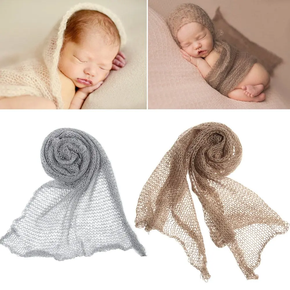 1pc Auxiliary Fashion Elastic Studio Shoot Warm Winter Baby Photography Props Newborn Wrap Blanket Stretch Knit Wrap